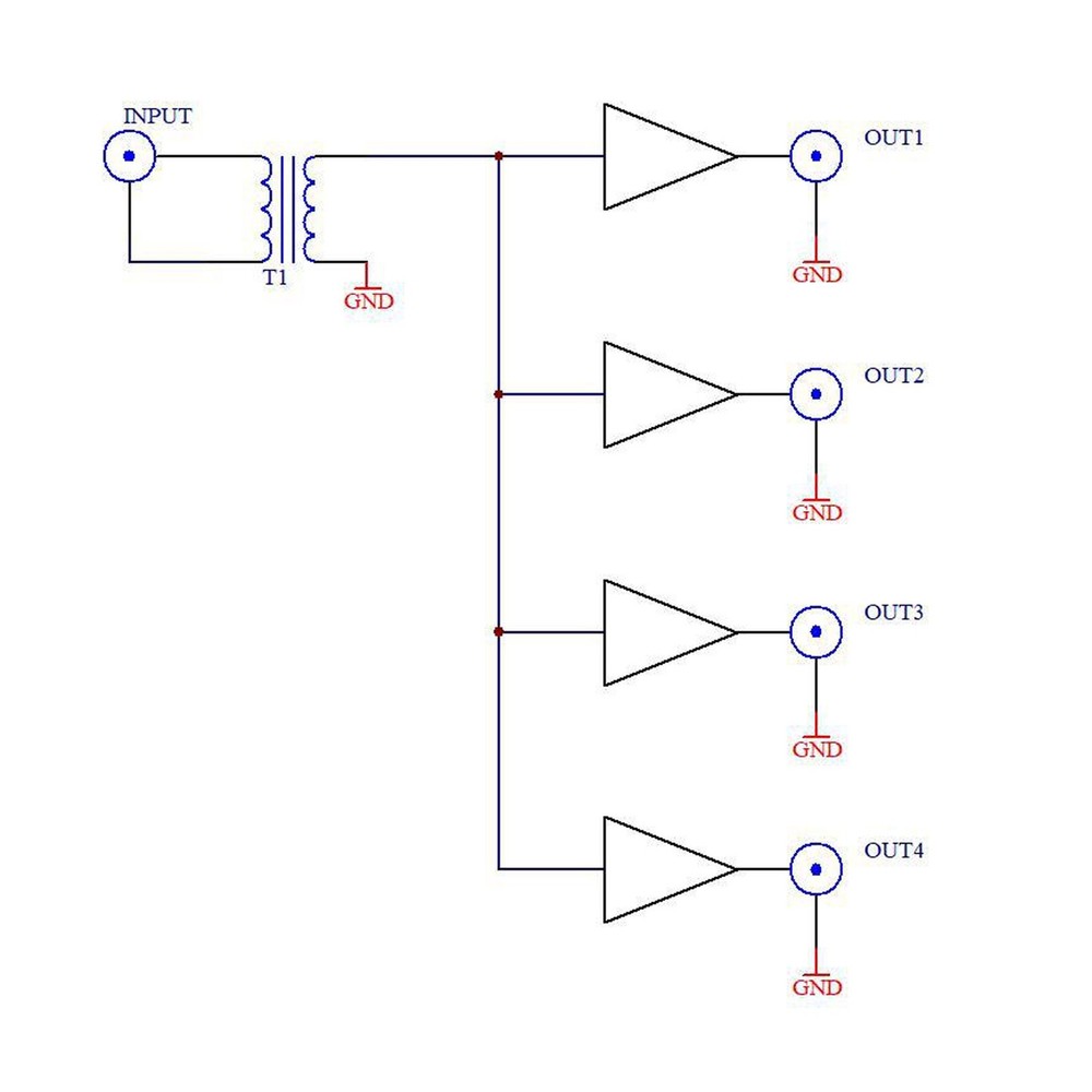 Active RF Isolation Distributor RF Signal Splitter For SDR GPSDO Signal Source