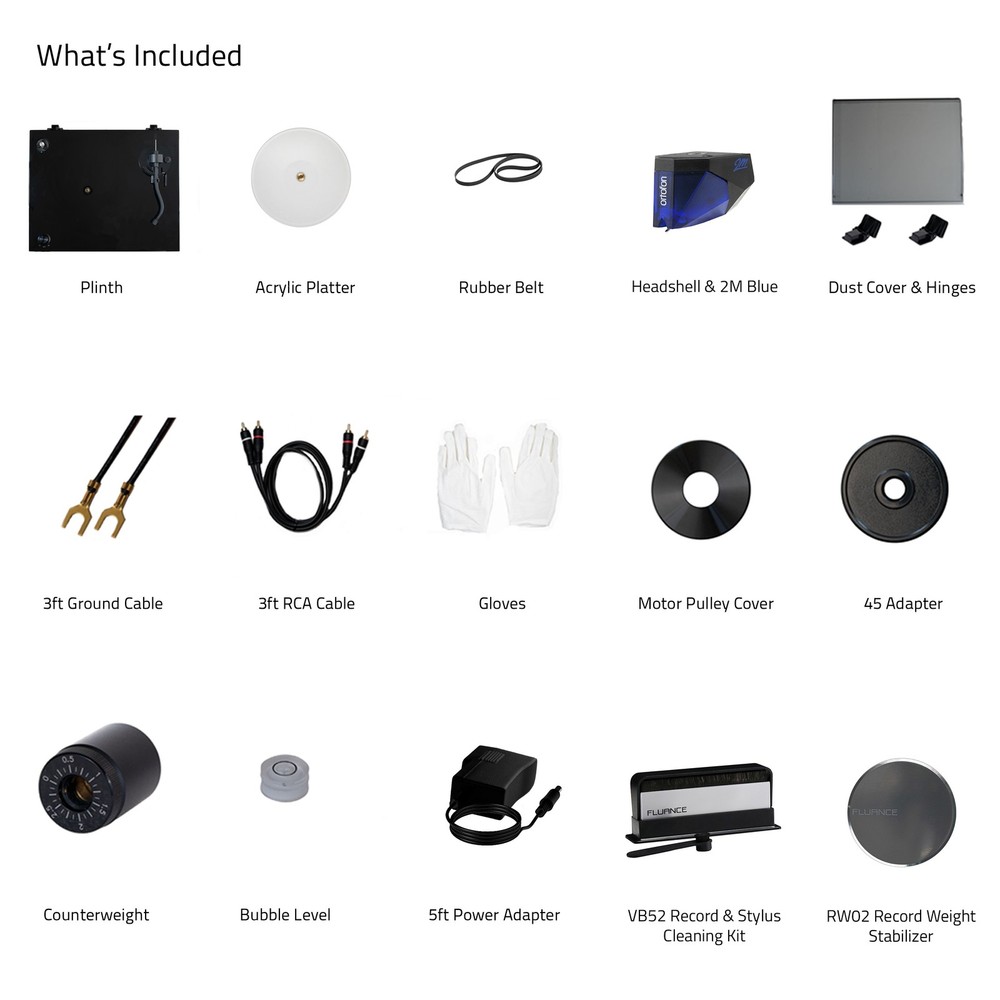 Fluance RT85 Reference Turntable with Record Weight and Vinyl Cleaning Kit