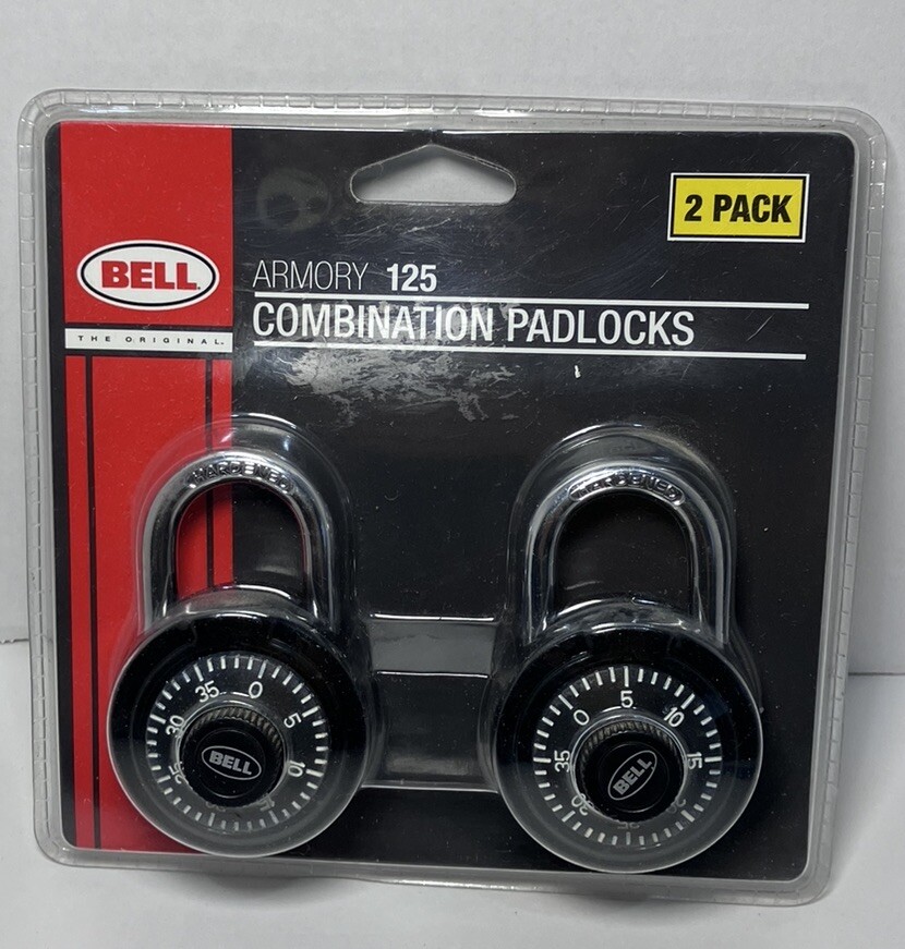 Bell Armory 125 Combination Padlocks, Black Combination - 2 Pack New Sealed