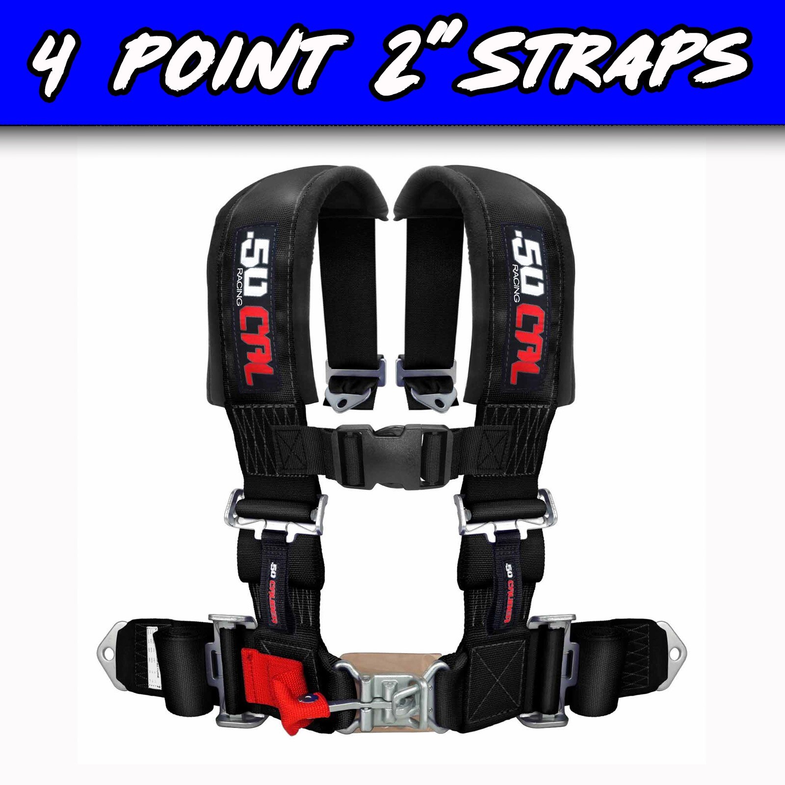 50 Caliber Racing Harness 2" & 3", 4-Point & 5-Point Harnesses 10 colors