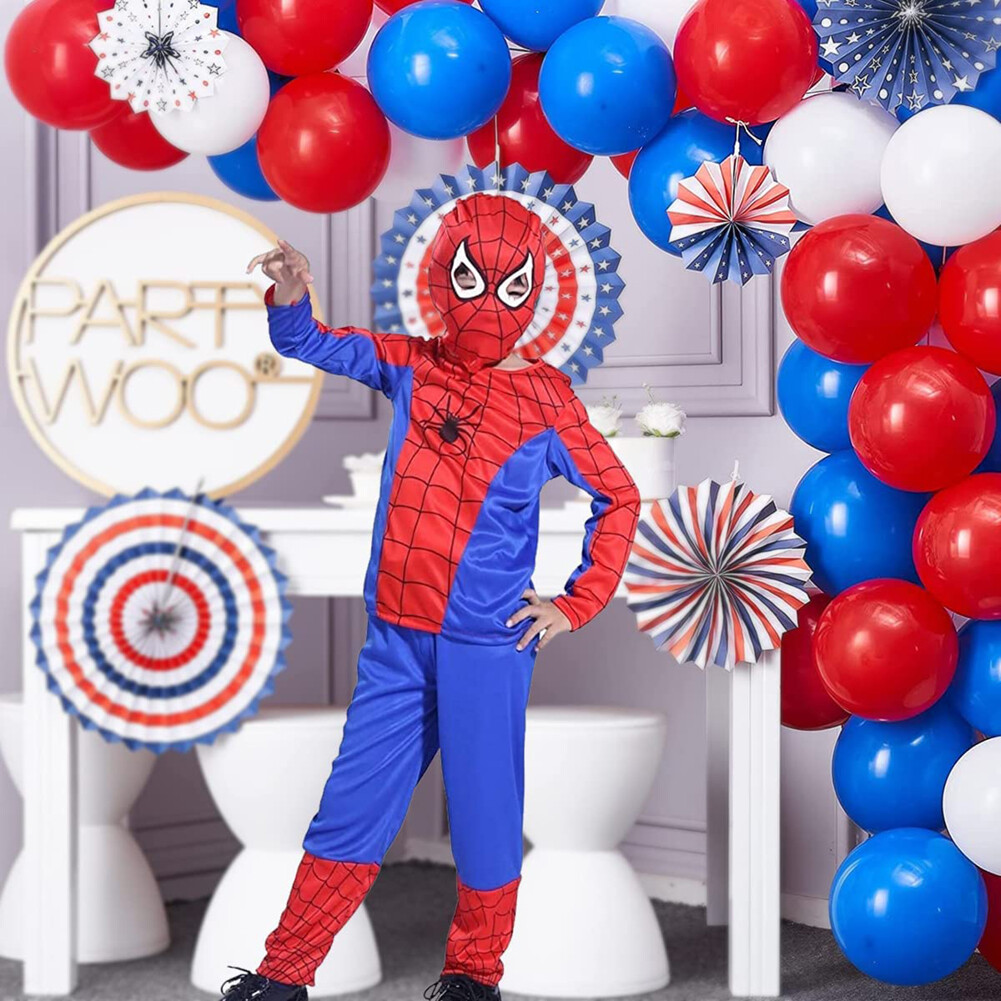Kids Boys Spiderman Fancy Dress Jumpsuit Cosplay Costume Party Bodysuit 3-7 Age