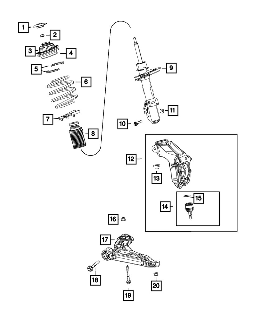 Genuine Mopar Front Knuckle Right 68305298AC