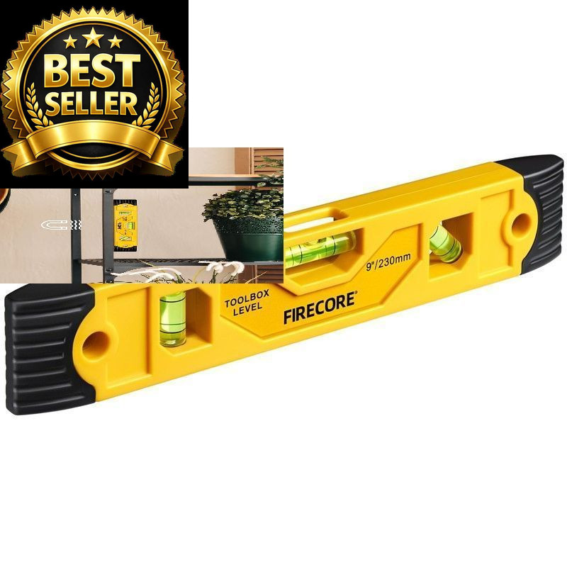 Torpedo Level Magnetic, Firecore 9 Inch Shockproof Small Leveler Tool Orange