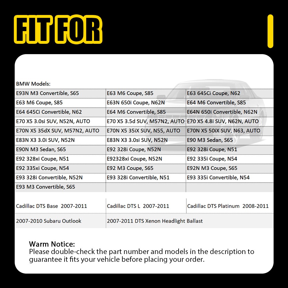 2X For 2006-11 Cadillac DTS Xenon HID Headlight Ballast Module 25806714 w/ Bulb