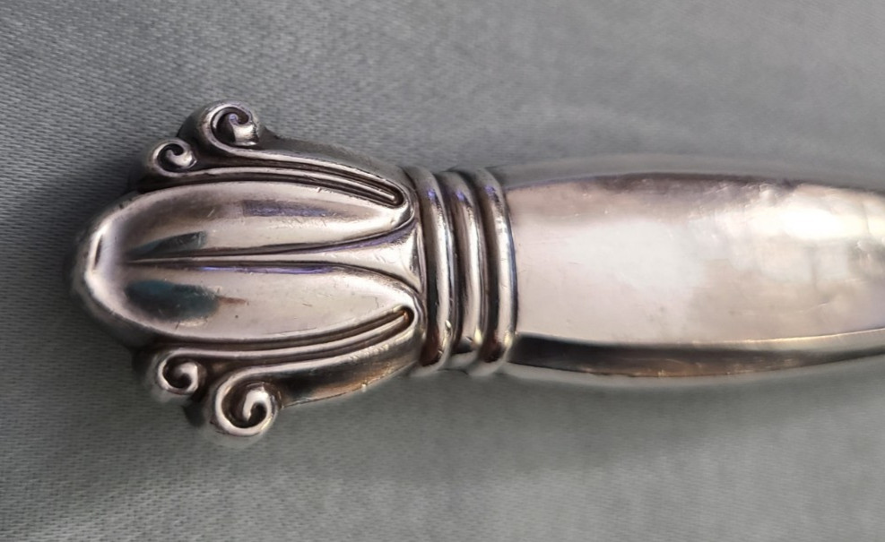 Vintage Web Silver Co sterling silver handle cake / pie server, stainless blade
