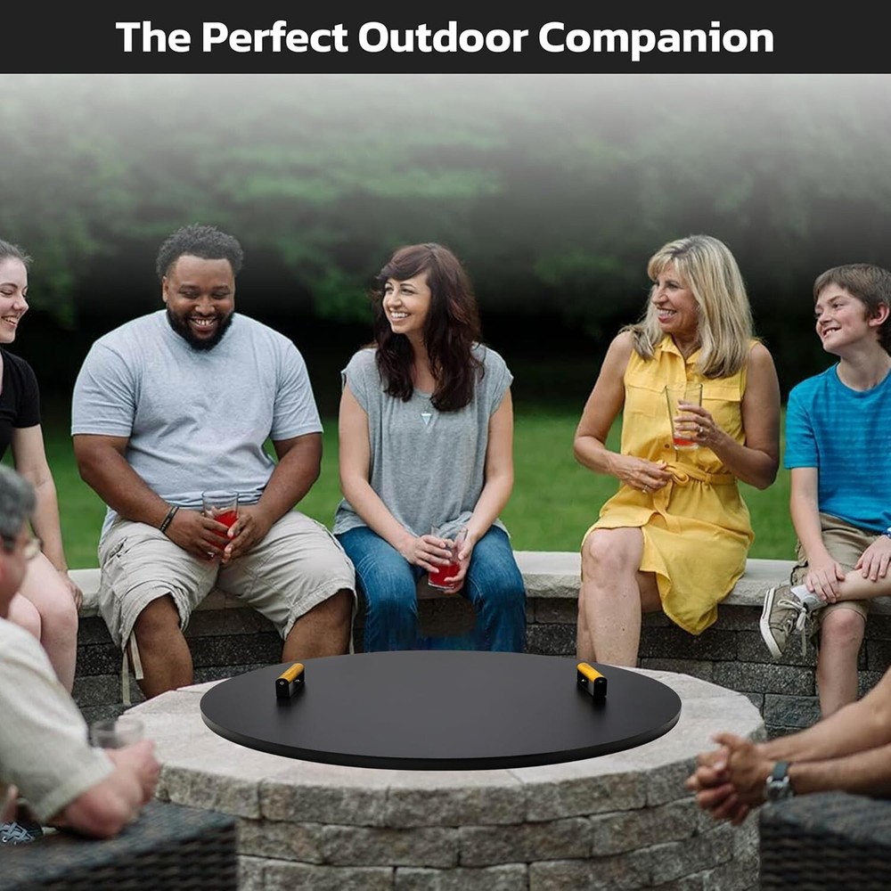 Febtech 36" Fire Pit Cover Round - Perfect for Fire Pit Inside Up to 34"