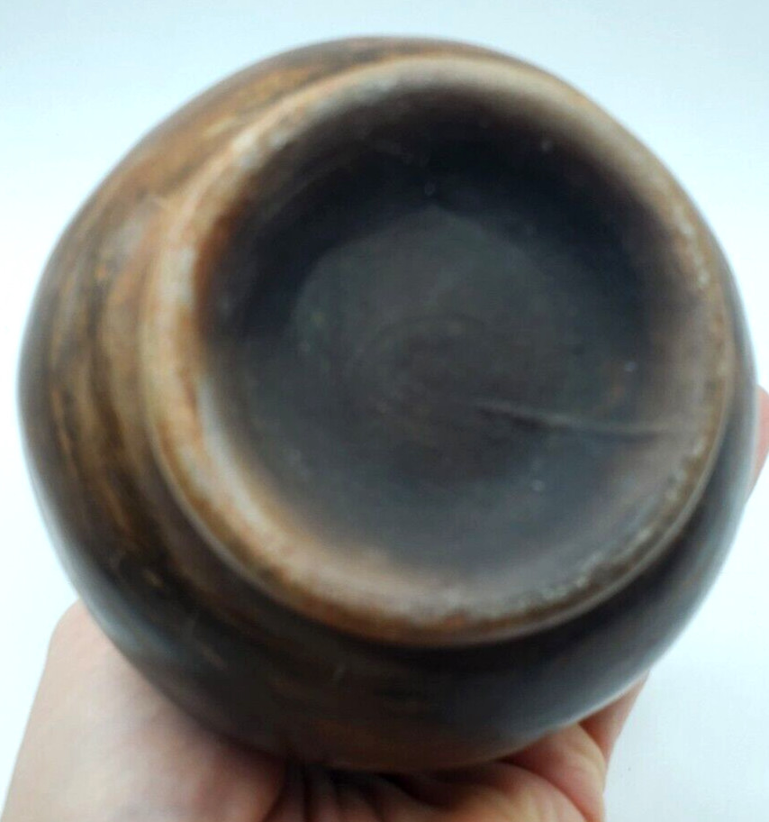Black Pottery Pitcher Southwest Design Hand Made Carved