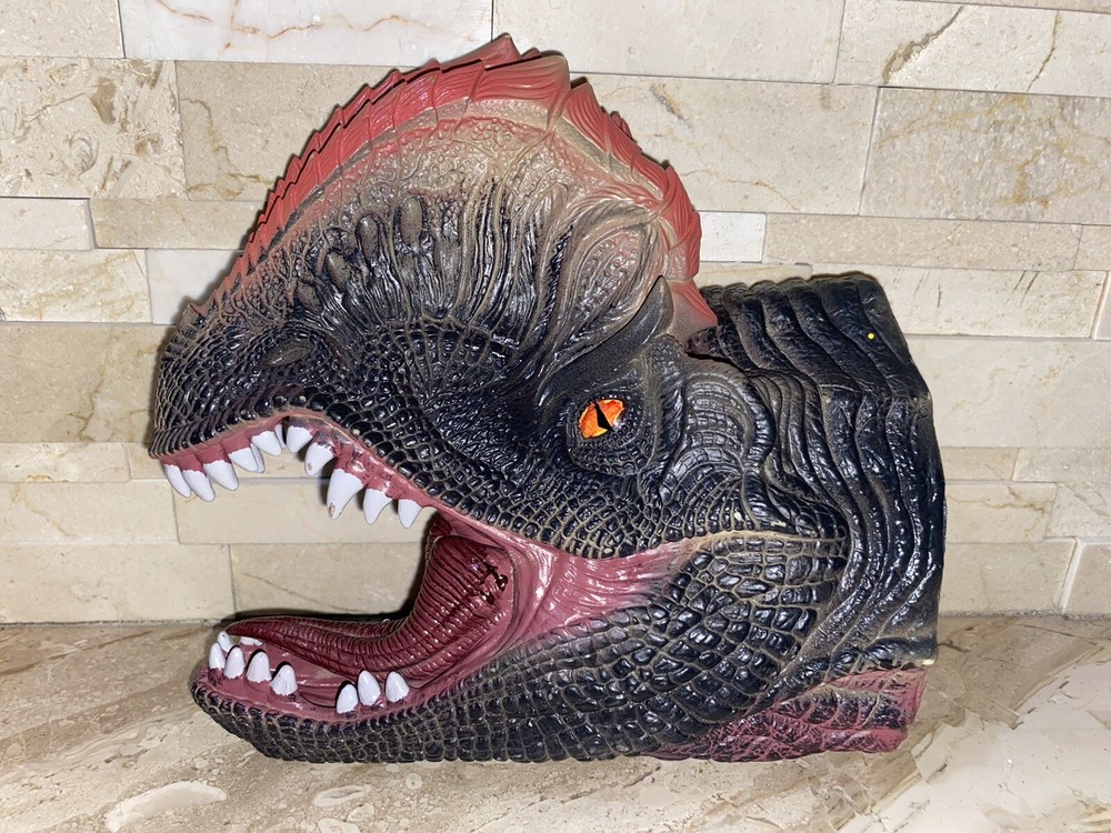 DILOPHOSAURUS DINOSAUR RUBBER HAND PUPPET.