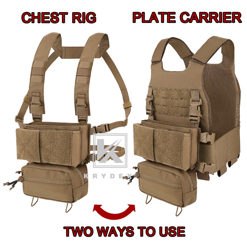 KRYDEX MK3 MK4 Micro Fight Chassis Chest Rig Modular Carrier Pouch Coyote Brown