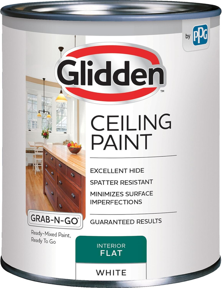 1 Qt. White Flat Ceiling Interior Paint
