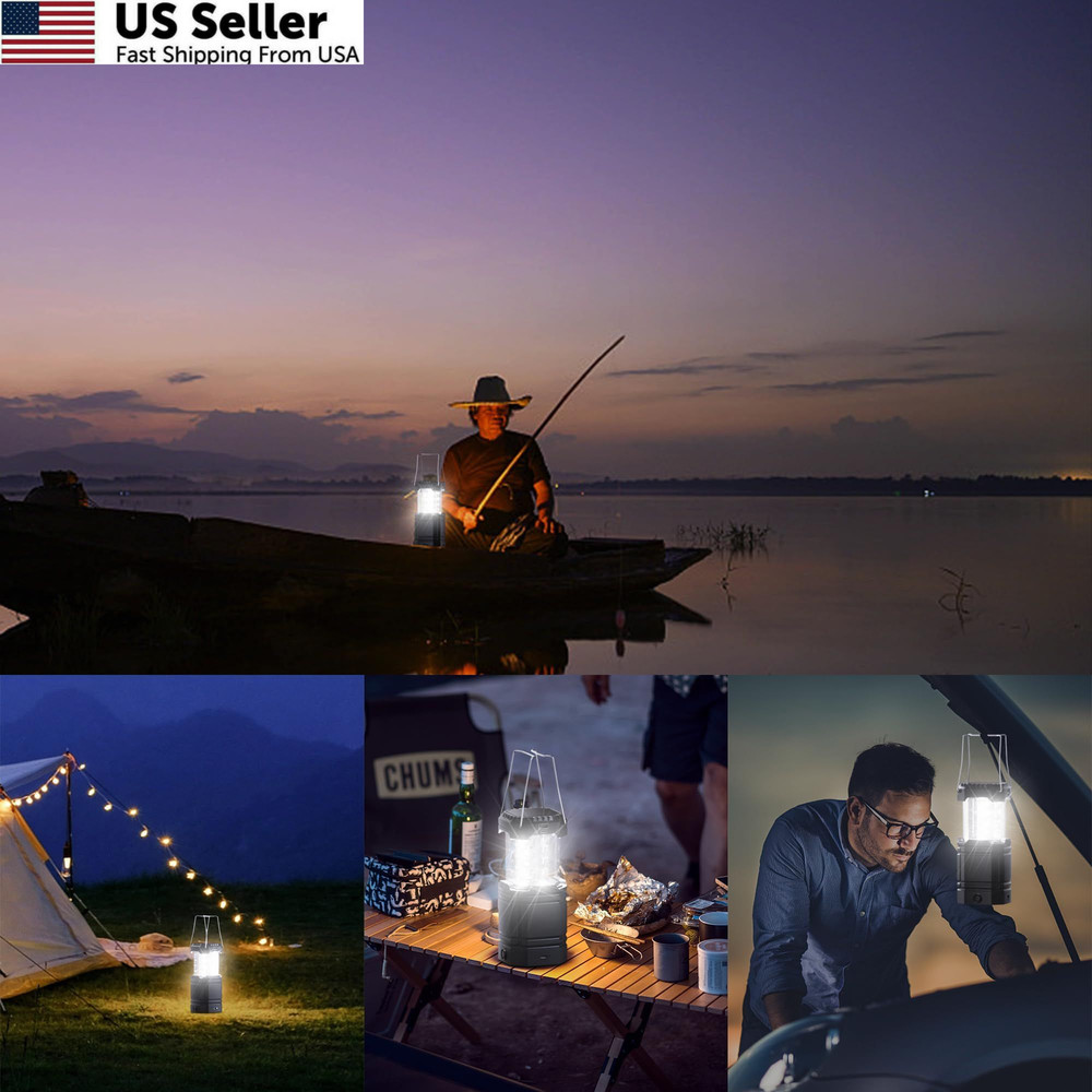 3000mAh Large Capacity Hand Crank Solar Camping Lantern, Small, Black