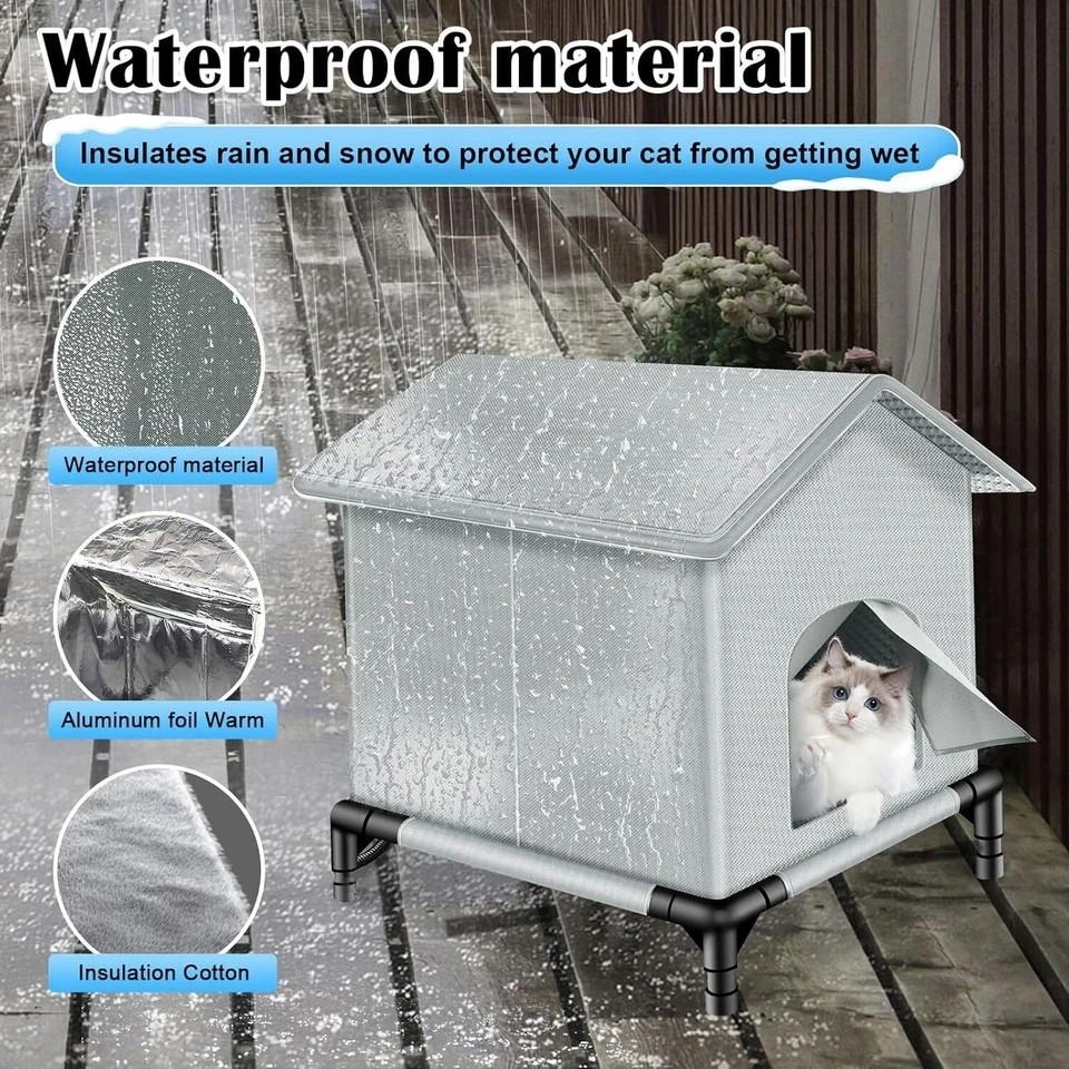 Large Heated Cat House for Outside Winter Insulated Cat Shelter Weatherproof*
