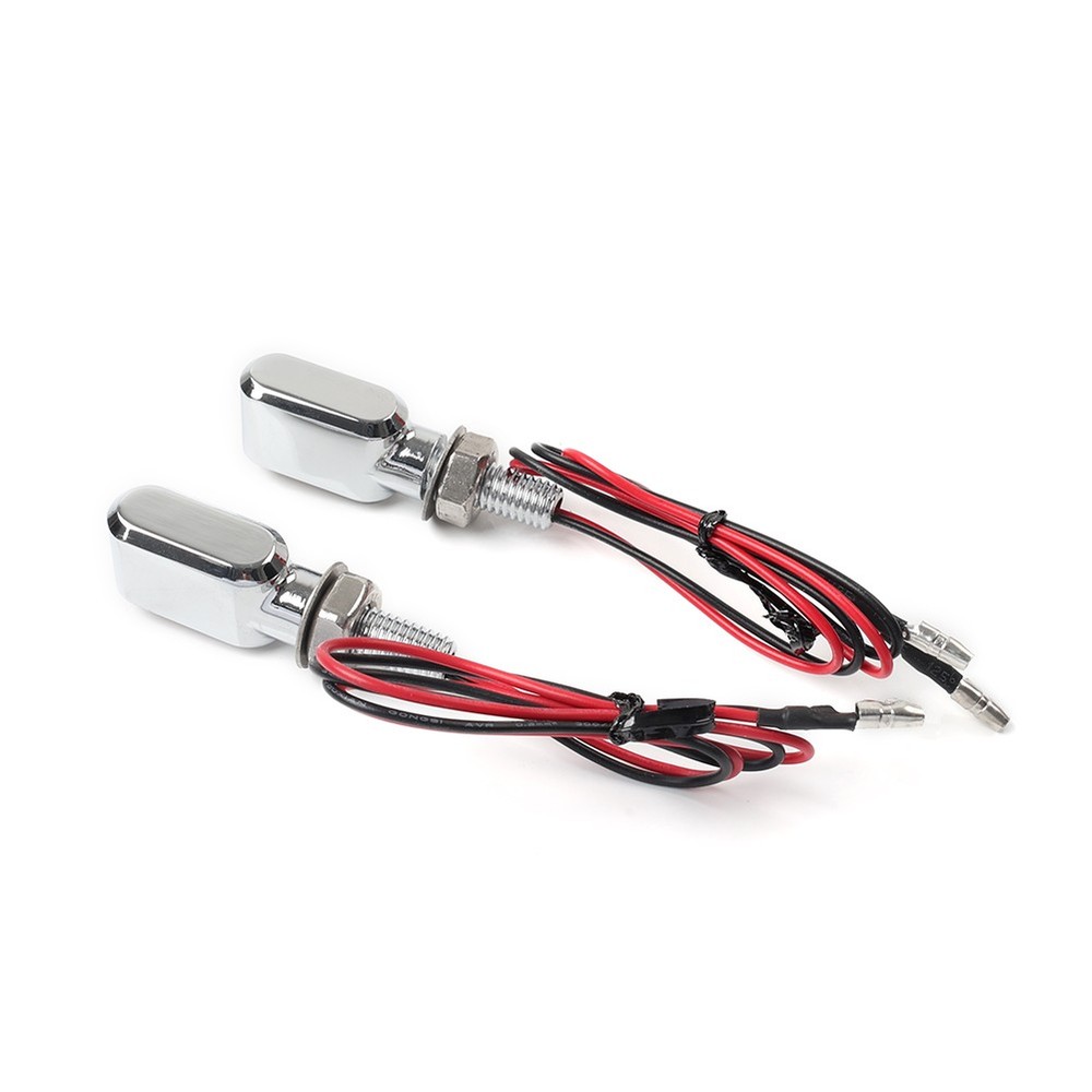 2X Motorcycle Turn Signal Mini Blinker Indicator Light Amber Black Universal