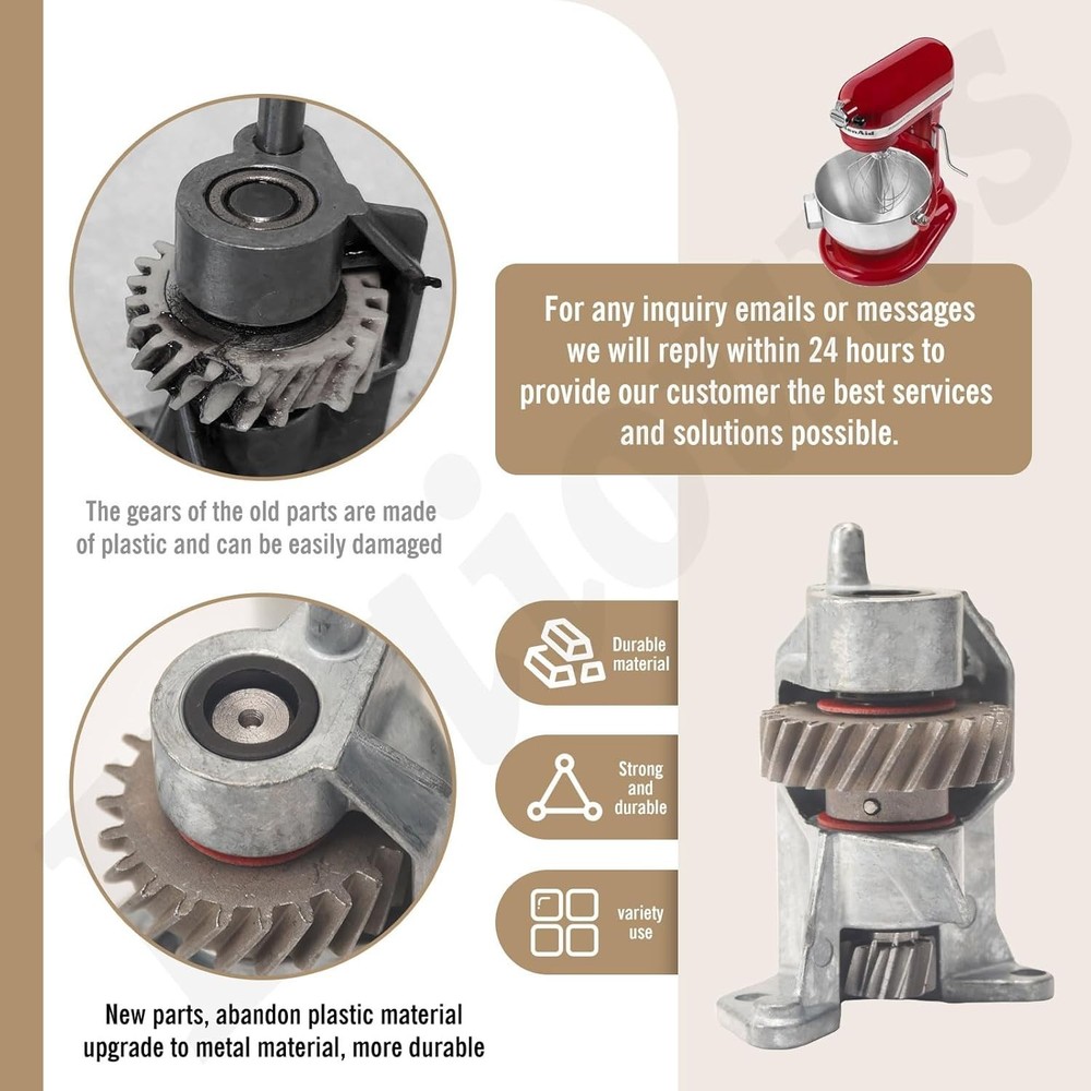 Worm Gear Assembly Upgraded Material Compatible with Whirlpool KitchenAid Mix...