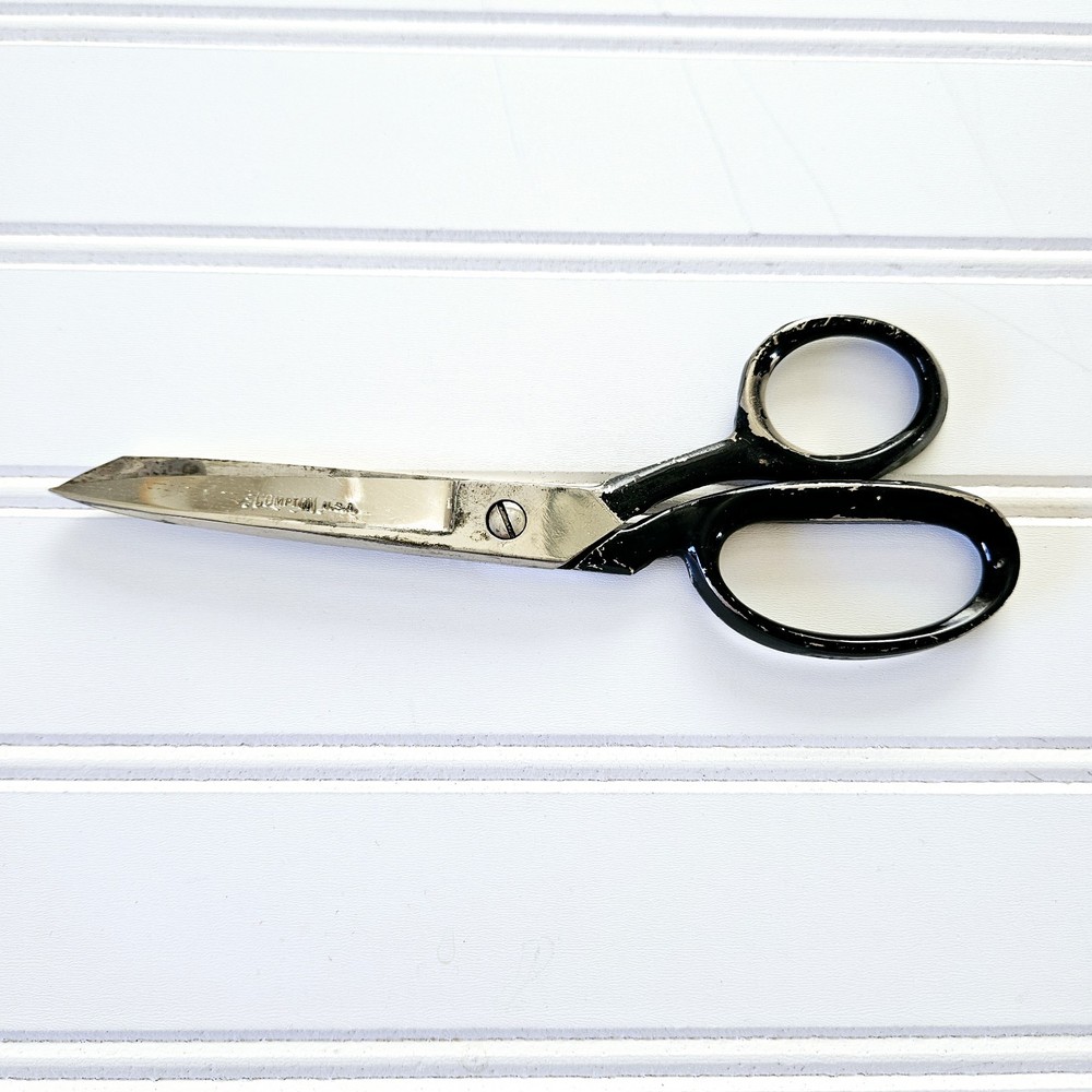 Vintage Compton Scissors 2R7 Shears 7" Sewing Black Handle Made In USA