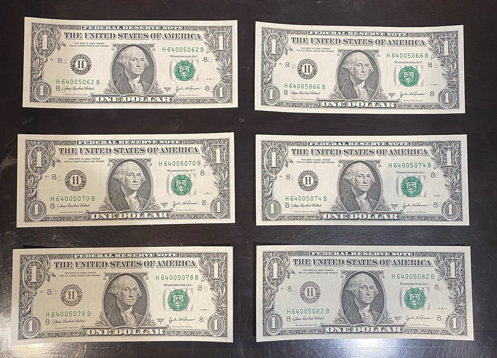 6 $1.00 Error Group G Series 2003 A
