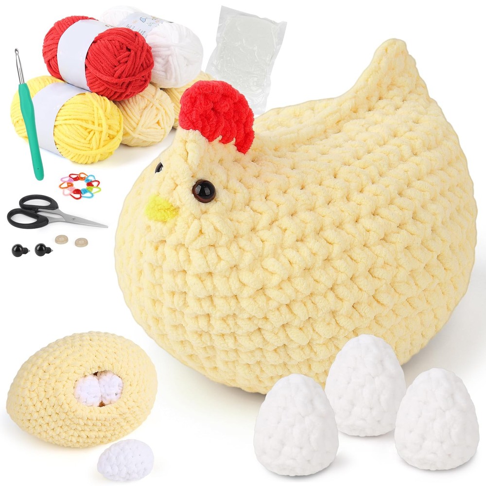 Crochet Kit for Beginners Mama Hen and Chicken DIY Tool set