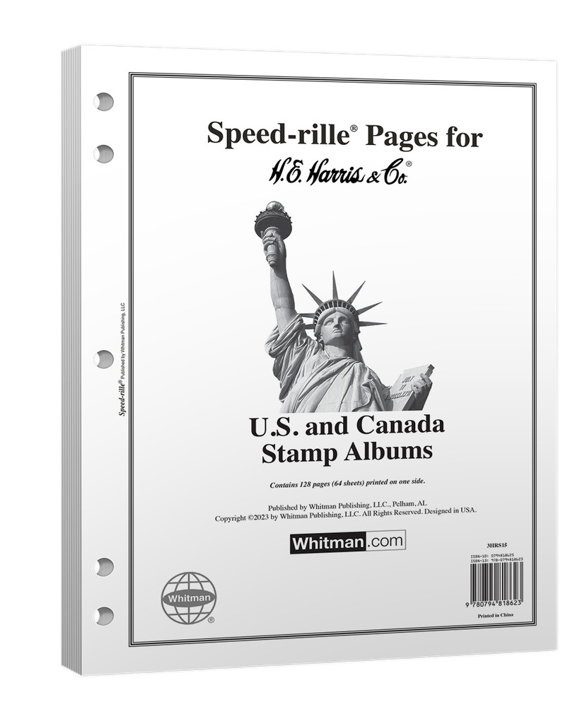 H.E. Harris US/UN/Canada Speed-rille® Pages for Postage Stamp Albums - 64 Sheets