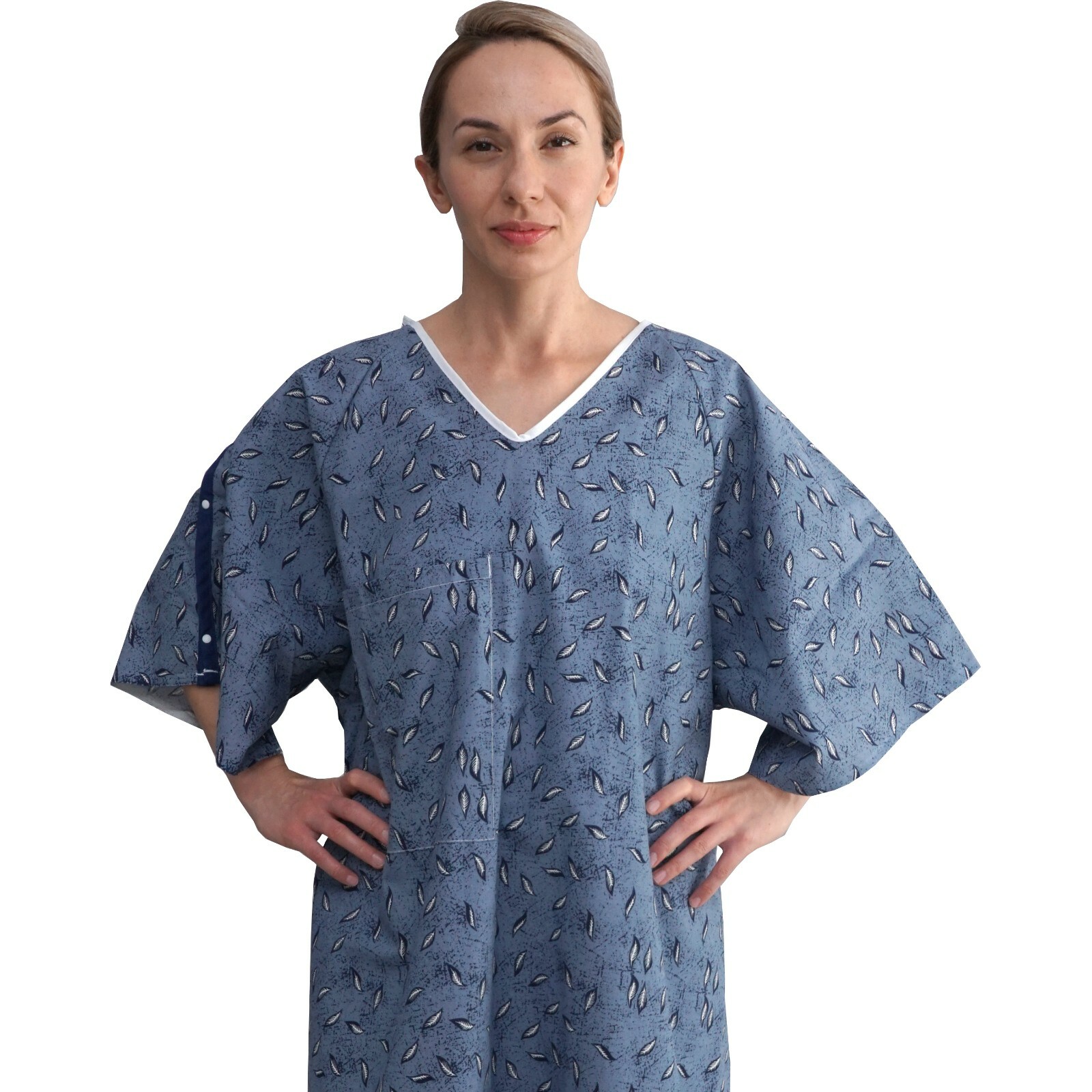 3 Pack - Hospital Patient Gown, IV, Tieside w/Telemetry Pocket, Size Medium - XL