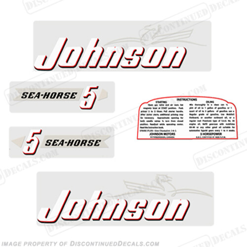 Fits Johnson 1952 5hp Decals - Style A
