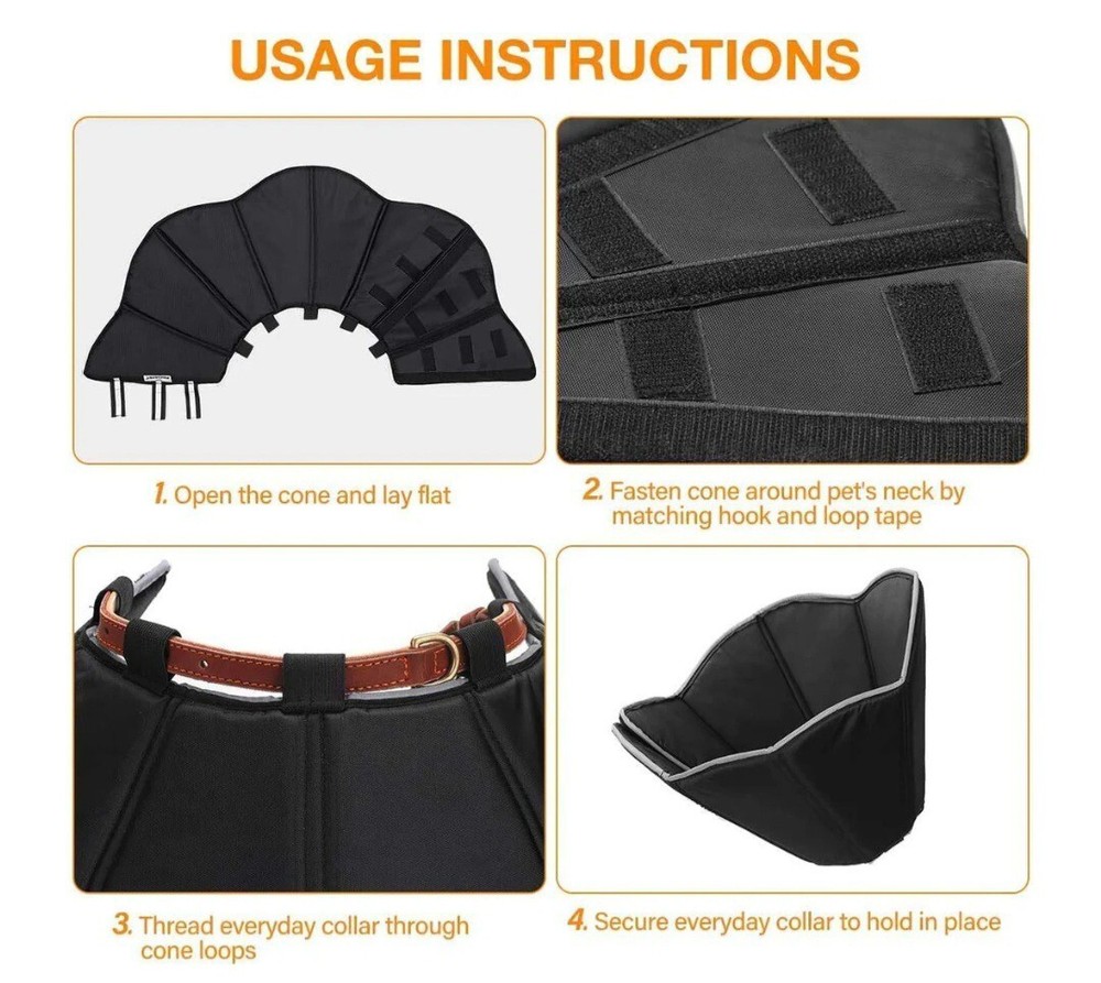 NEW Focuspet Soft Post Surgery Dog Cone Size Large