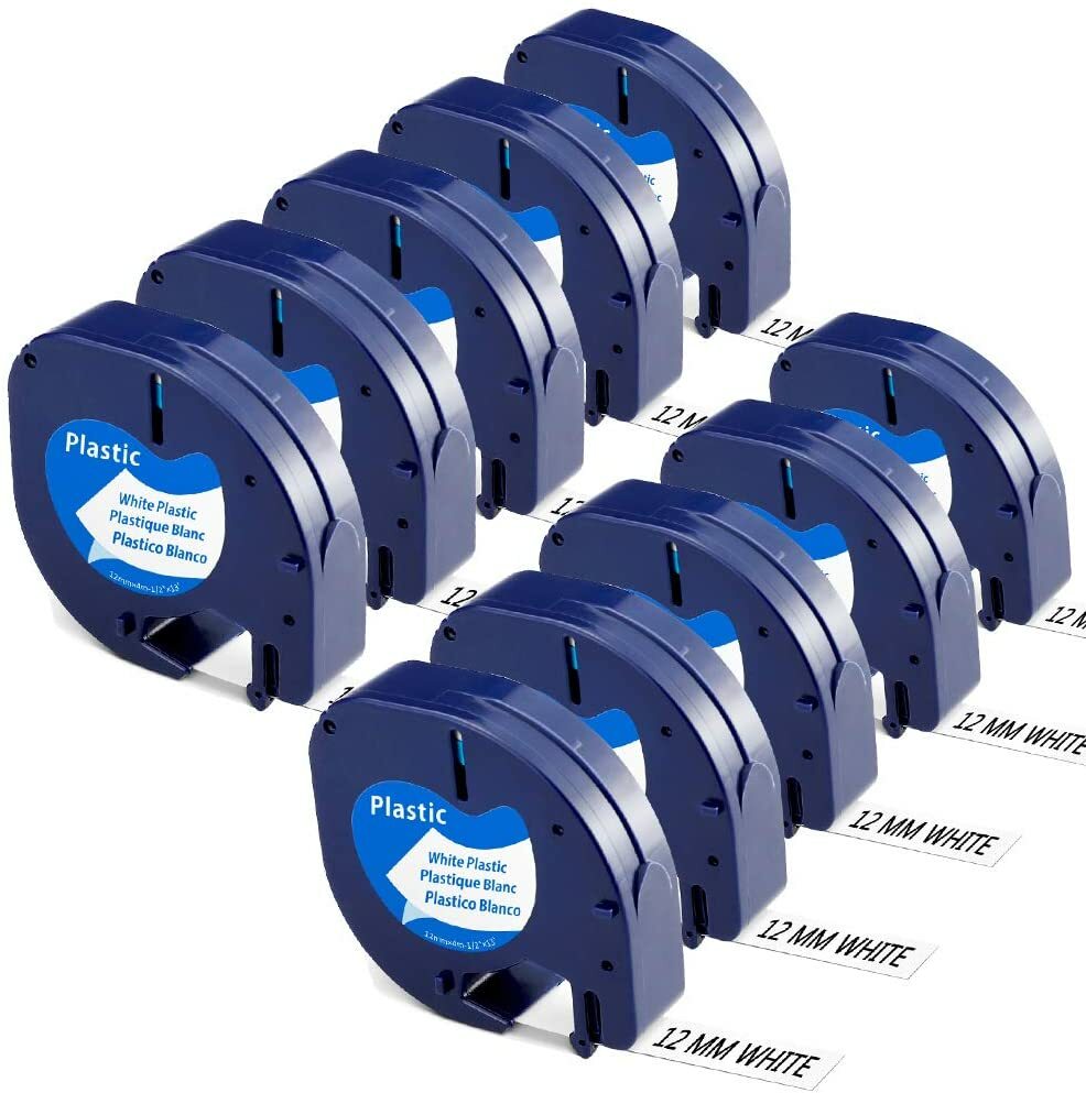 10PK Dymo LetraTag Refills White Plastic 91331 for LetraTag Label Maker LT-100H