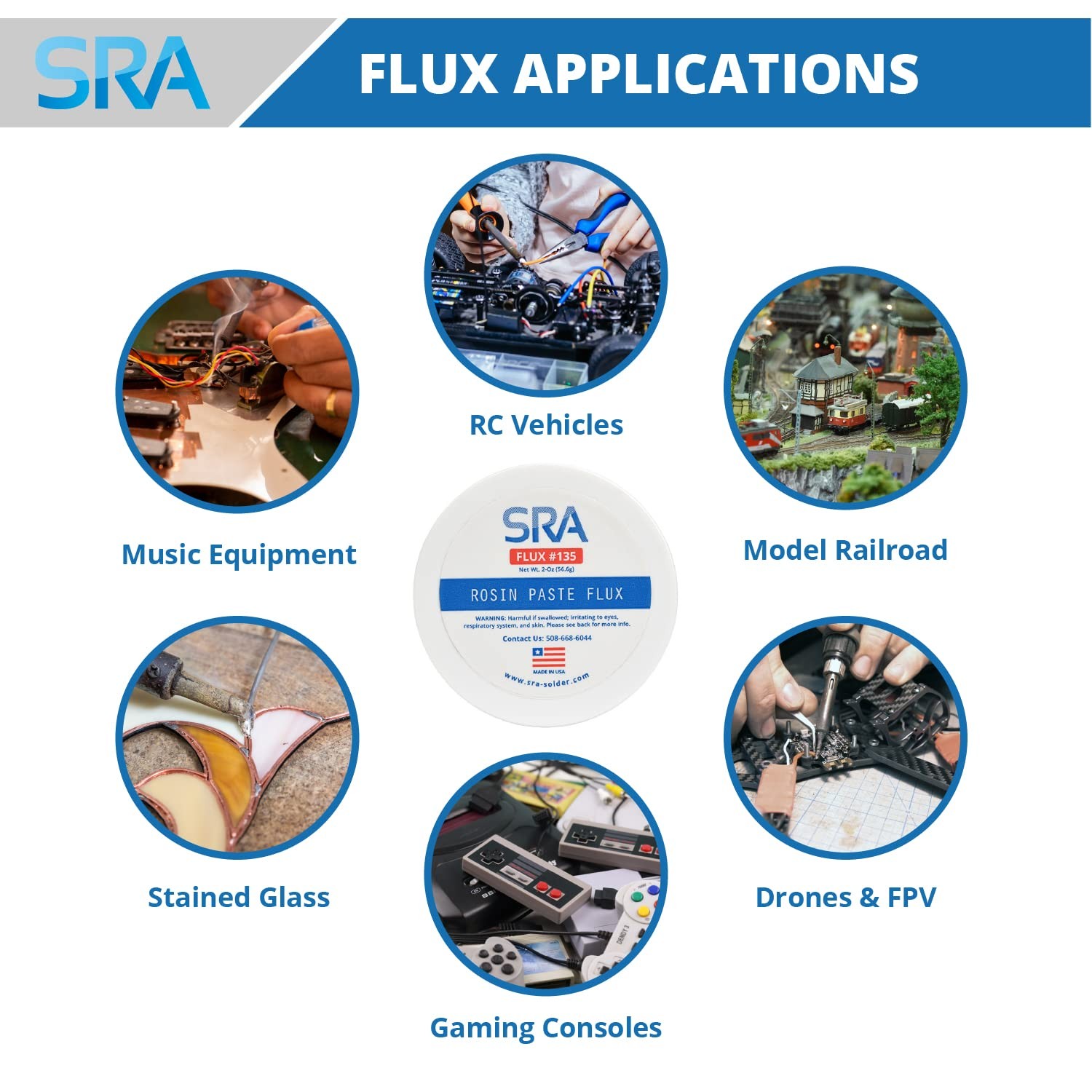SRA Solder 135 Rosin Paste Soldering Flux For Electronics, No Clean Flux Made...