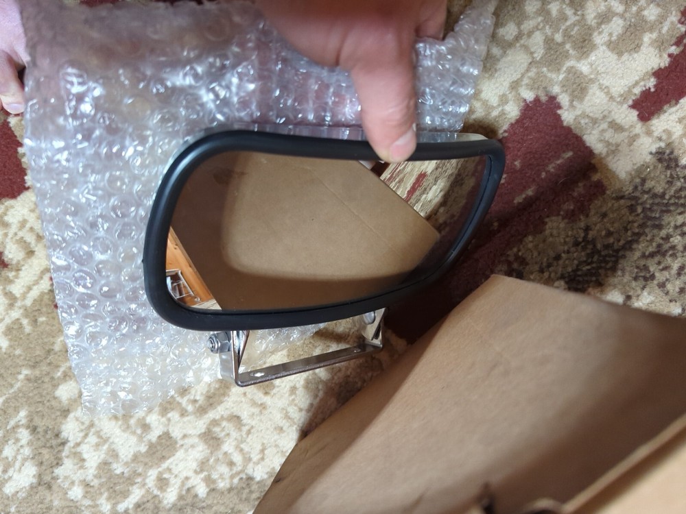 716858-1 Rectangular Convex Mirror Short Arm Right Passenger Peterbilt