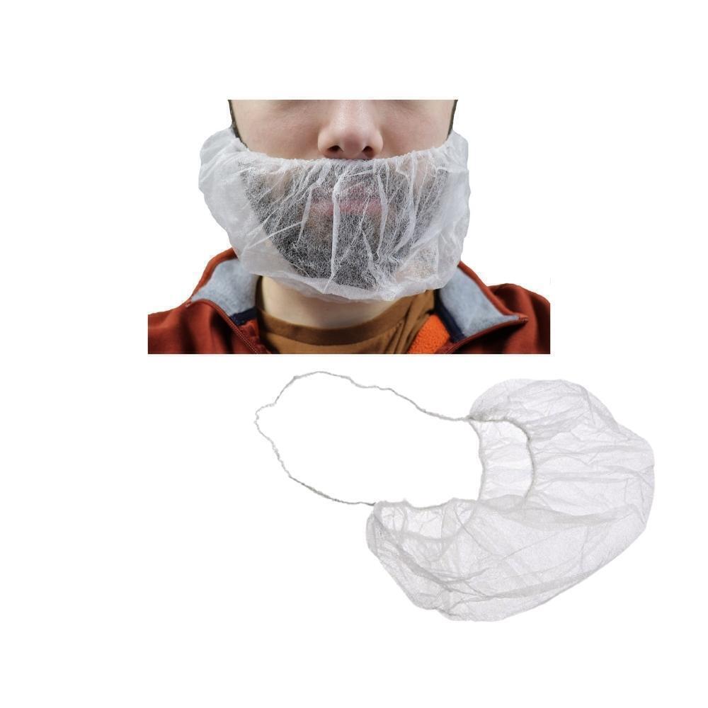 Disposable Beard Cover White Beard Cover, Single Loop, Polypropylene, 500 Pieces