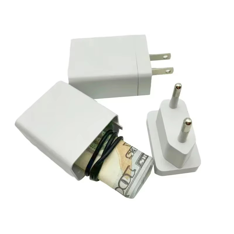 Hidden Compartment USB Charger Plug Secret Dummy Diversion Safe D1