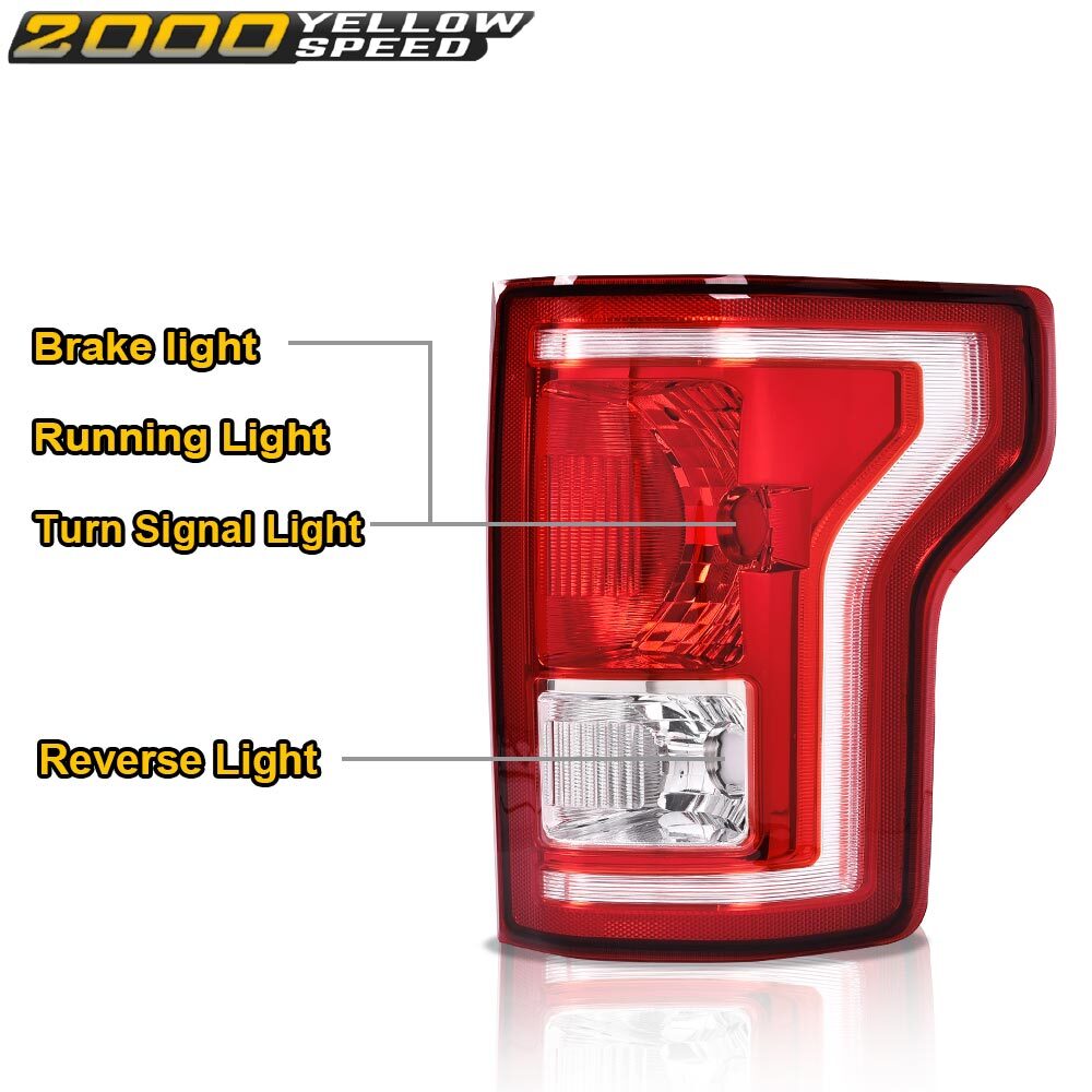 Tail Lights Fit For 2015 2016 2017 Ford F-150 Pickup Halogen Rear LH And RH Lamp
