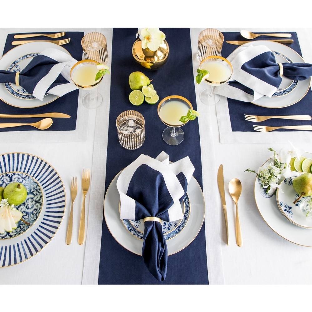 Solino Home 100% Pure Linen Table Runner | Festive Edge