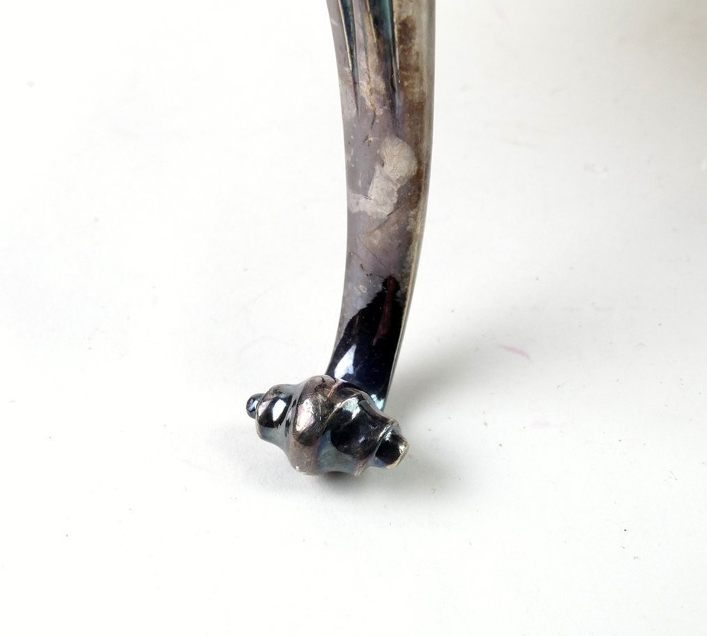 Vintage Four-Footed, Silver-Plated Roll-Top Serving Dish