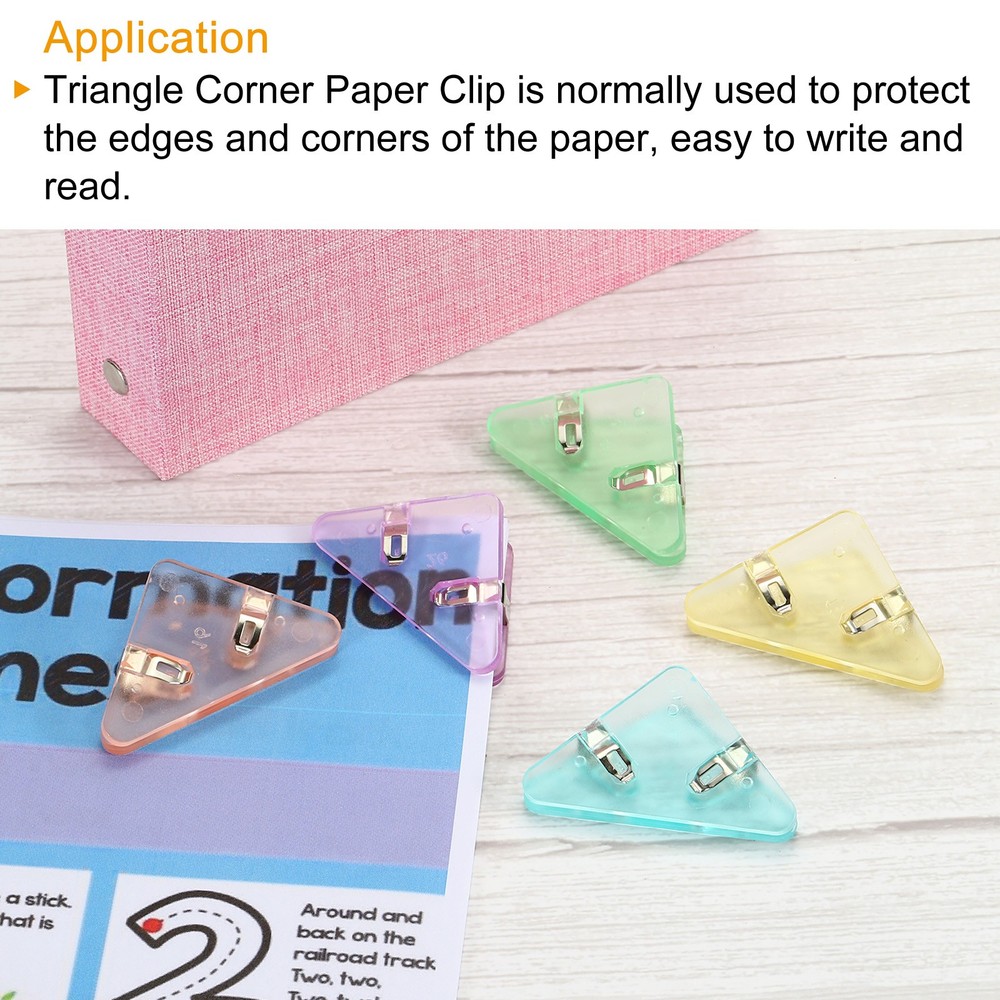 Multifunction Document Clip,10Pcs Triangular Book Page clips,5 Colors
