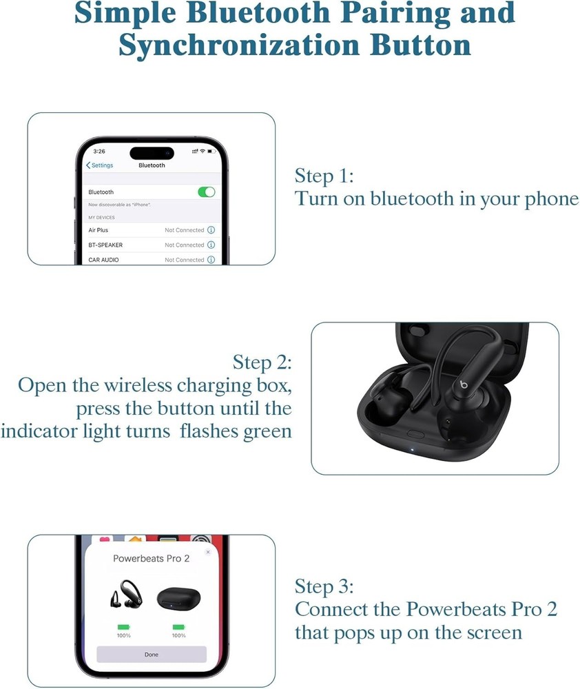 Portable Powerbeats Pro 2 Charging Case with Bluetooth Sync and LED Indicators