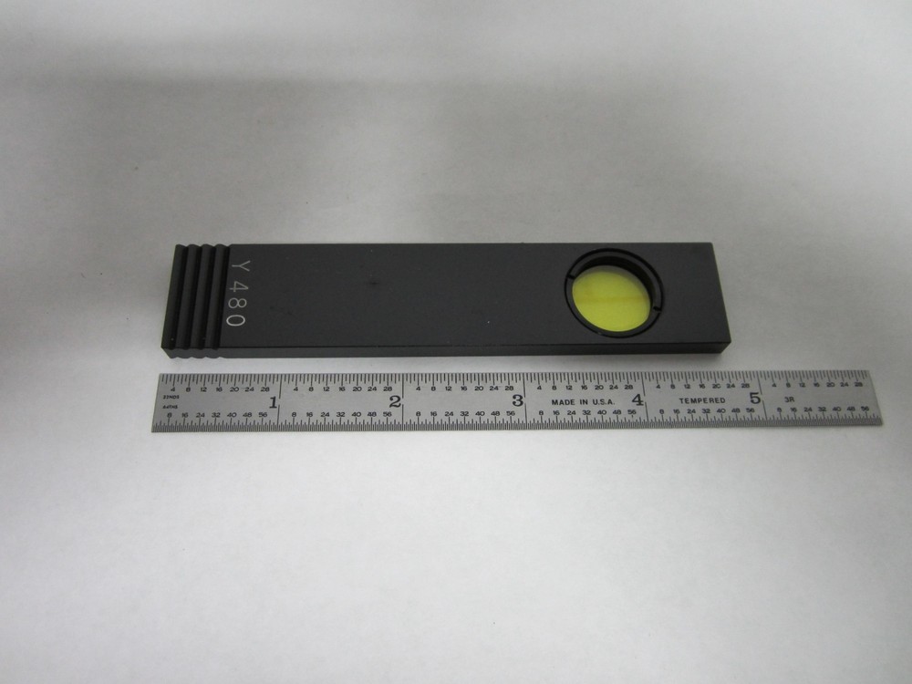 MICROSCOPE PART FILTER SLIDE YELLOW Y480 OPTICS BIN#L2-07