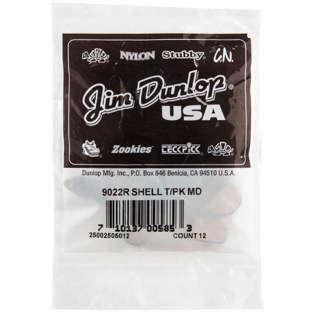 Dunlop 9022R Shell Plastic Thumb Picks, Medium, 12-Pack