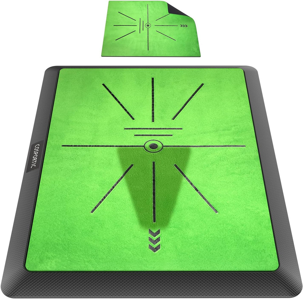 COSPORTIC Golf Hitting Mat, Golf Training Mat for Swing Path Feedback Detection