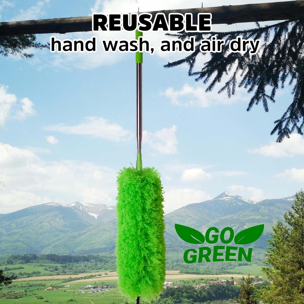 Cobweb Duster with Extension Pole, Bafezoze Ceiling Fan Duster with Long Hand...