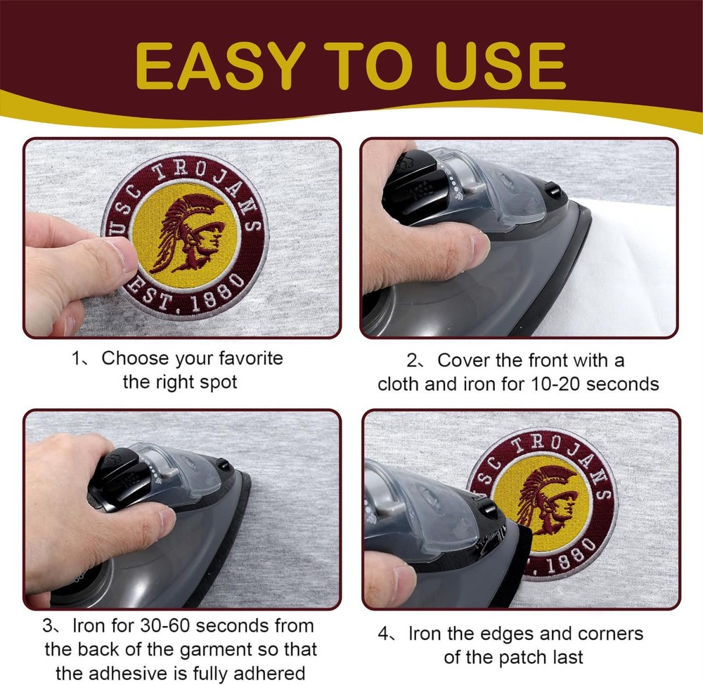 USC Trojans NCAA Team Logo Iron On Patch - Sew Patch - Embroidered Patch