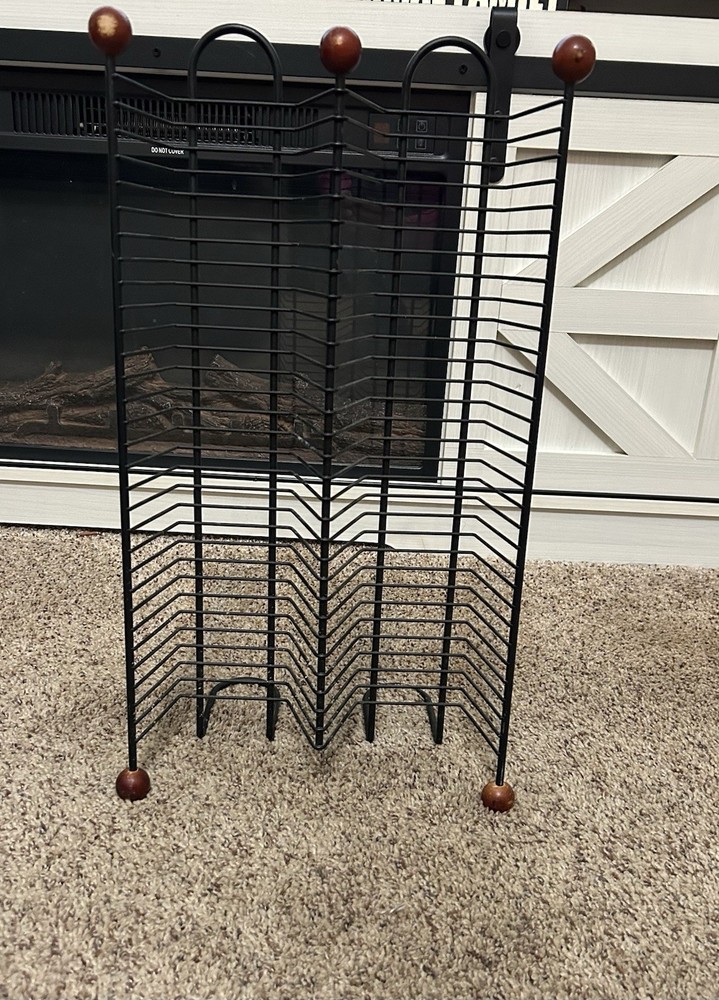 Vintage Black Wired CD Tower Rack~ Holds 60 CDs