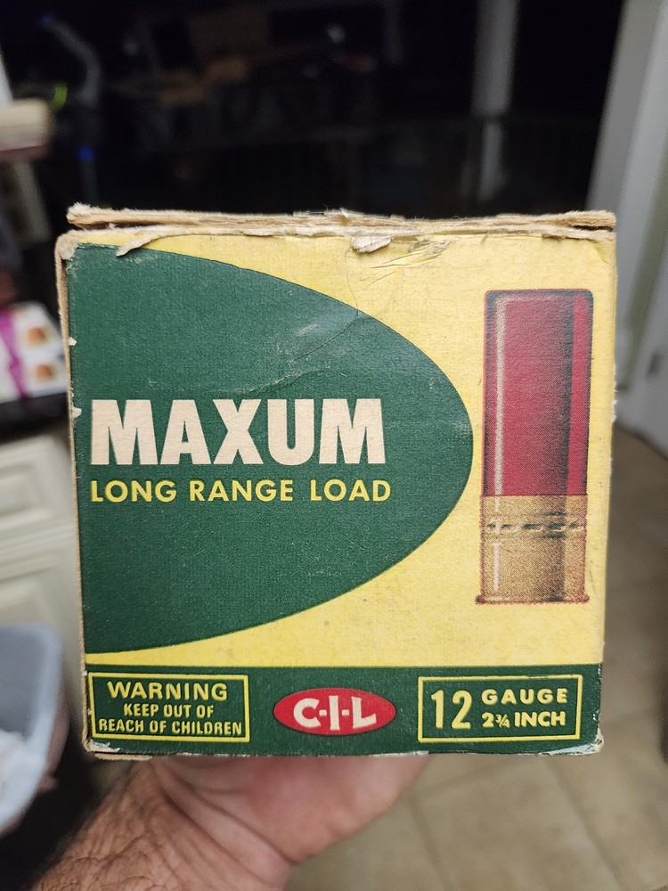 Maxum Long Range Load 12 Guage Shotgun Shells Empty Cardboard Ammo Box