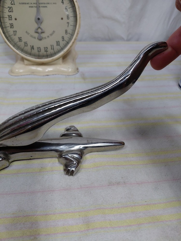 2 pc. Cast Iron Alligator Nut Cracker 13" Unbranded Polished Chrome