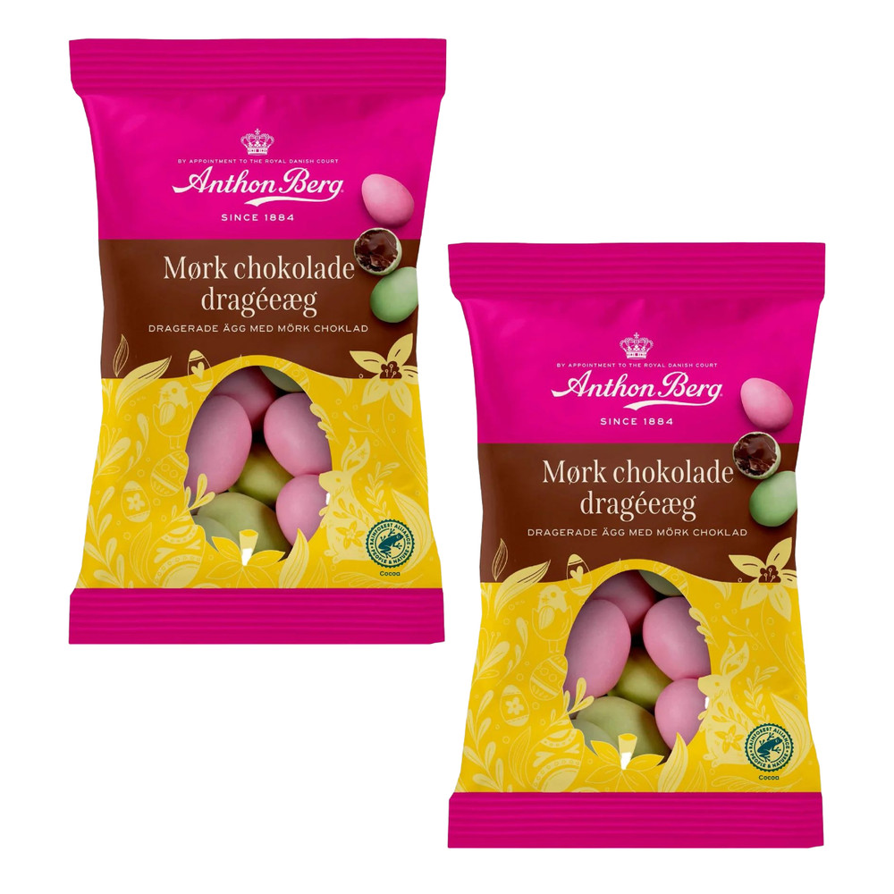 2x Anthon Berg Drageed Chocolate Eggs 80g | Dark Chocolate Easter Candy