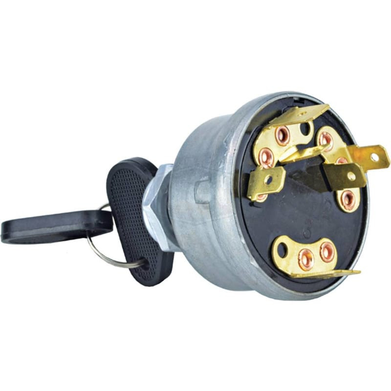 Ignition Switch 12V 6 Terminals Threaded Stem for Farmtrac Massey Ferguson