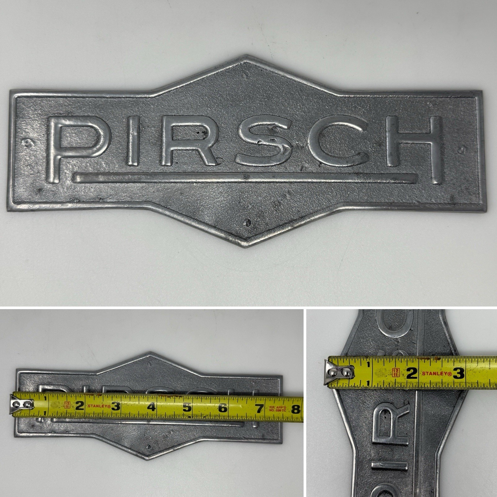 PIRSCH Fire Truck Emblem Nameplate Logo Badge Sign Firetruck Metal Cast Aluminum