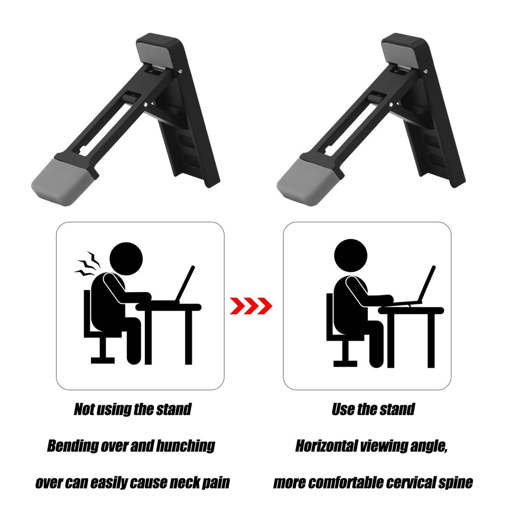 2pcs Foldable Keyboard Riser Stand for Desk Adjustable Tilt & Portable Mini L...