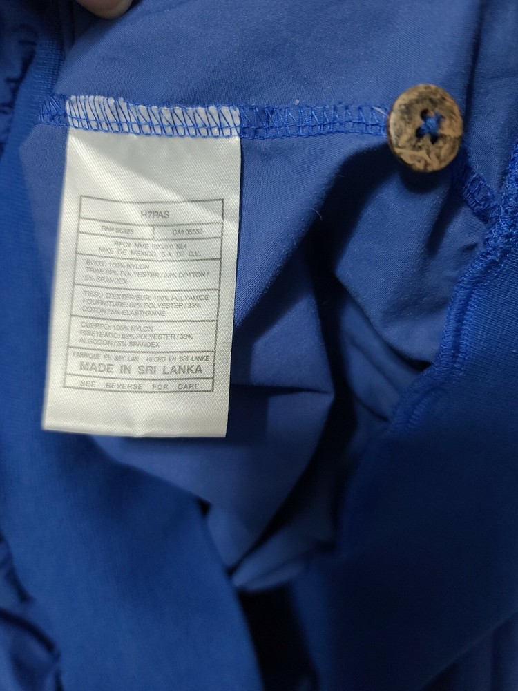 Nike Golf Mens Pullover Windbreaker Blue Long Sleeve 1/4 Button Medium B33