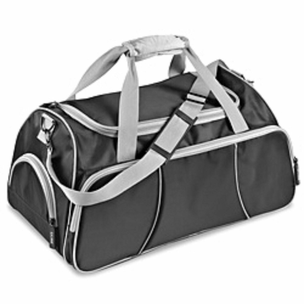 NEW! BLACK  DUFFEL BAG  WITH GRAY   ULINE