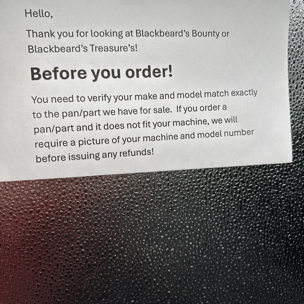 Regal Bread Maker Machine Pan for Models 6750 C6750 K6750